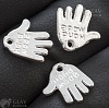 Подвеска Ладошка Hand made, р-р 12х12мм, отв-е 1.4мм, цвет серебро.