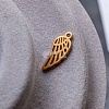 Крыло, стальная подвеска, натуральная позолота 18k, р-р 13х6х0.8 мм, отв-е 1 мм.