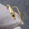 Швензы-крючки стальные каплевидные, натуральная позолота 18K, 20х5х0.7мм, отв-е 1,2мм.