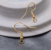 Швензы-крючки стальные с шариком и пружинкой, натуральная позолота 18K, р-р 19х0.7мм.